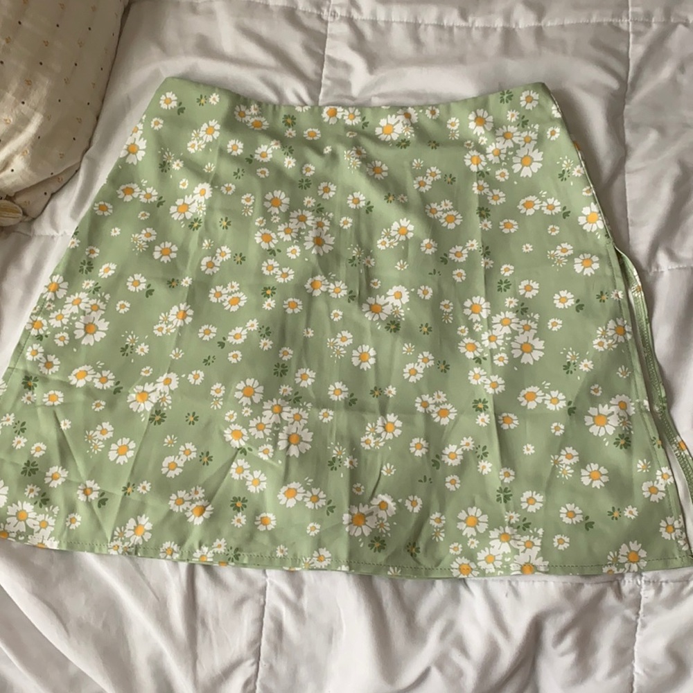 Princess Polly green mini skirt